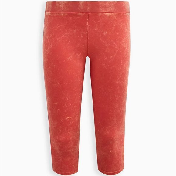 ❤️NWT TORRID LEGGING - MINERAL WASH - CAPRI - ORANGE PASTEL - PLUS SIZE - Picture 8 of 10